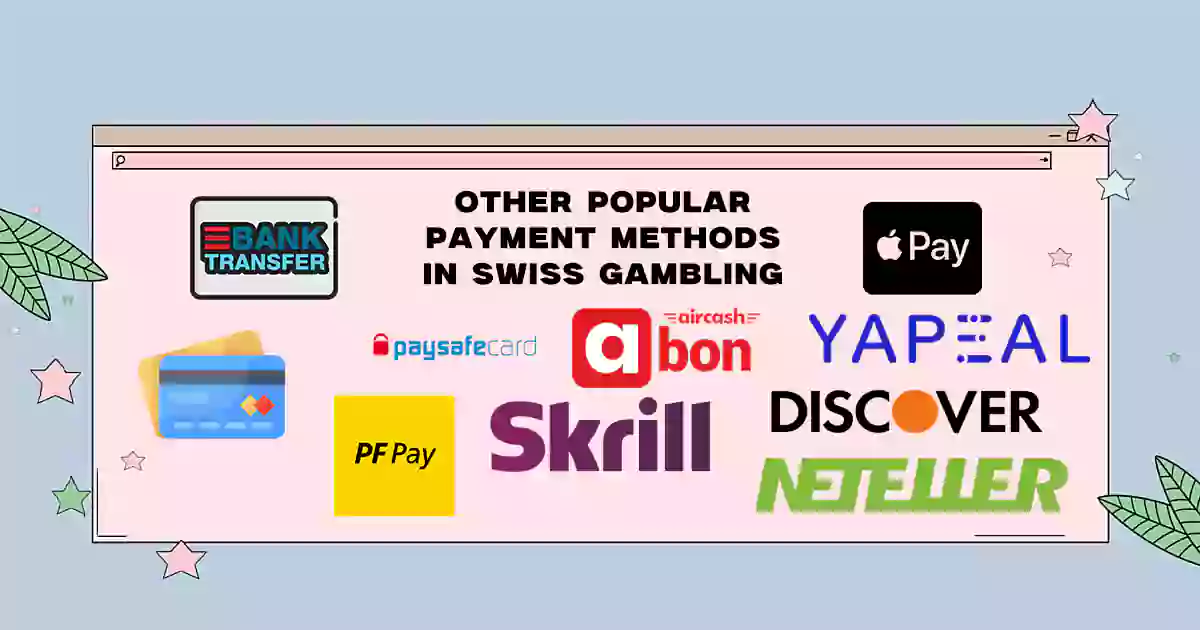 Andere akzeptierte Zahlungsmethoden in Schweizer Casinos